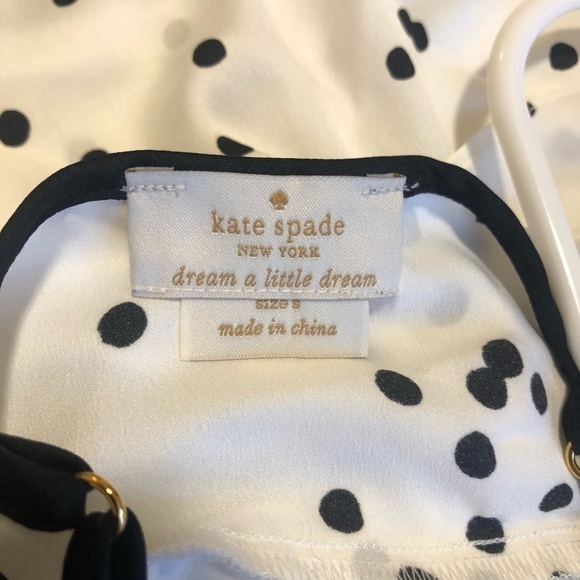 Kate Spade Satin Polka Dot Tiered Ruffle Chemise Tank Top Small - Picture 8 of 9